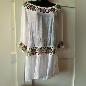 White Crochet swim coverup vacation outfit beach wear